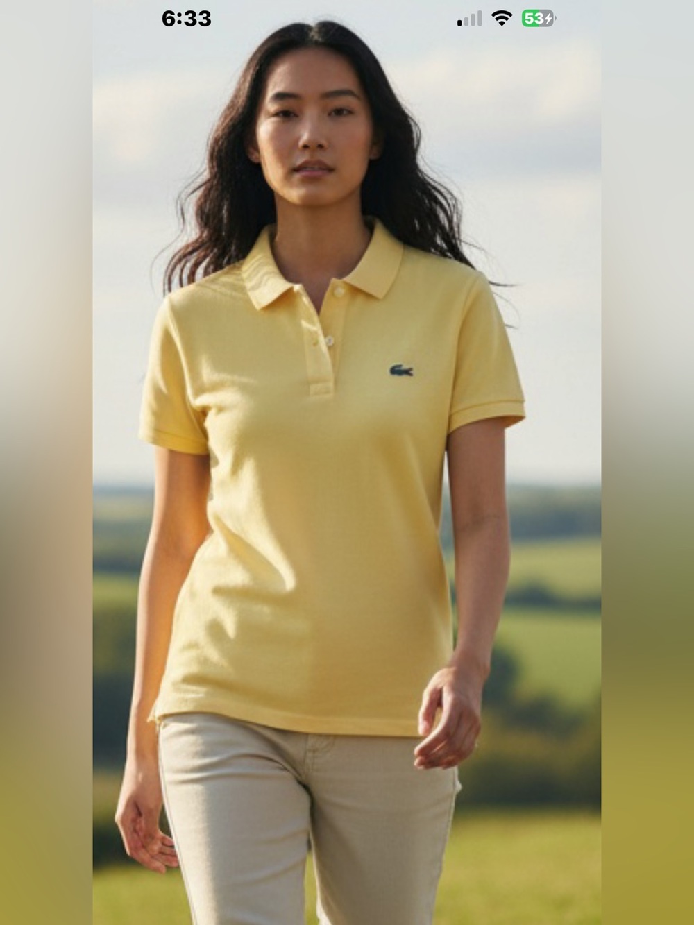 LACOSTE womens SLIM FIT STRETCH COTTON PIQUE WOMEN'S POLO SHIRT size 40